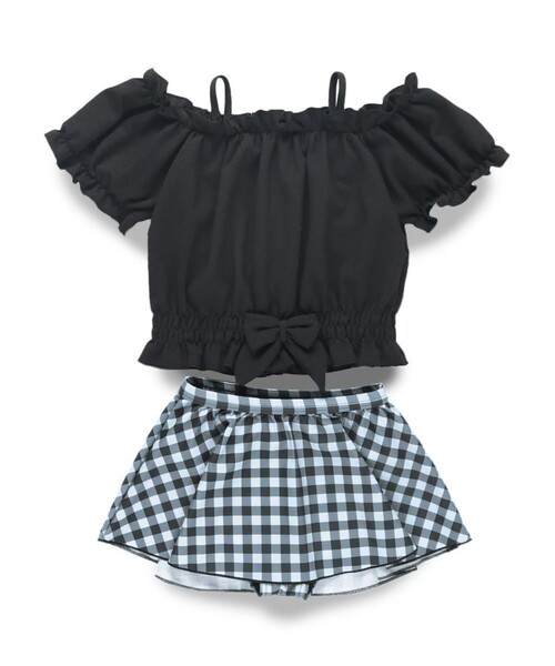 BRANSHES(ブランシェス)の「【WEB限定/水着/SWIM/セパレート】パフスリーブタンキニ(水着・キッズ・レッド/ブラック・110/100/130/90/120/150/140)」の15枚目の写真