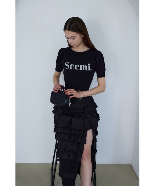 Seemi. byNICECLAUP（ シーミーバイナイスクラップ）の「【Seemi.】ティアードスカート（スカート・レディース・ブラック/オフホワイト・FREE）」の21枚目の写真