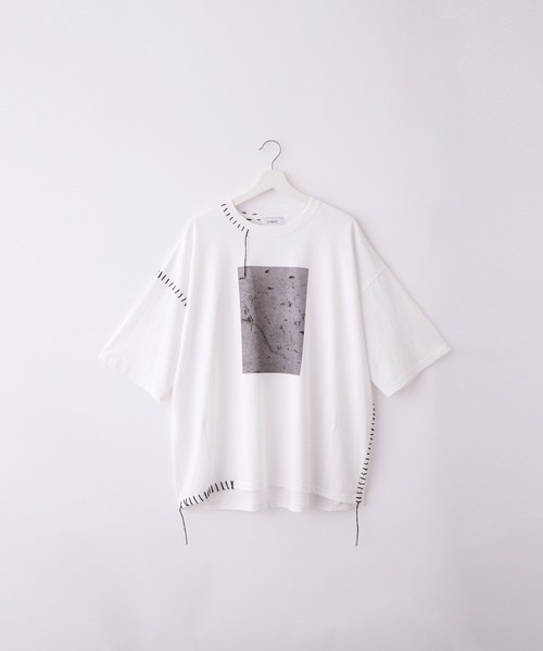 SERACE】Hand stitch loose graphic short sleeve t-shirt