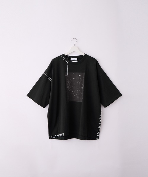 SERACE】Hand stitch loose graphic short sleeve t-shirt