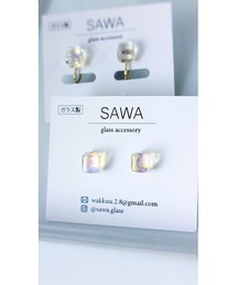 【sawa】一粒スクエアピアス（Sサイズ）(MA)