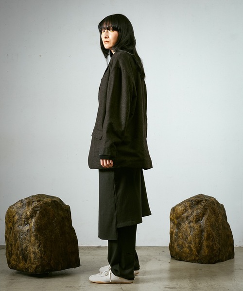 Dulcamara（ドゥルカマラ）の「縮絨ウール2WAYカラーJK（テーラードジャケット・メンズ・ダークブラウン/チャコールグレー/グリーン系その他・0/1）」の10枚目の写真