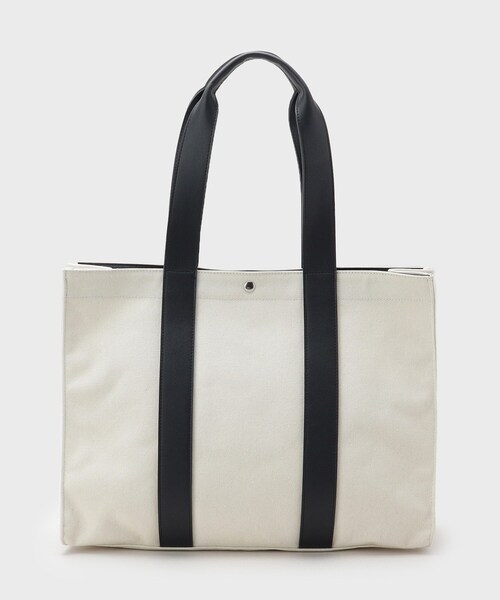 THE SHOP TK (ザ ショップ ティーケー )の「【MonoMax7月号掲載】BOUOキャンバススクエアトート(トートバッグ・メンズ・アイボリー/ブラック・00)」の9枚目の写真