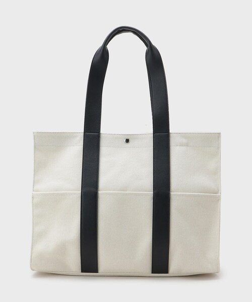 THE SHOP TK (ザ ショップ ティーケー )の「【MonoMax7月号掲載】BOUOキャンバススクエアトート(トートバッグ・メンズ・アイボリー/ブラック・00)」の5枚目の写真