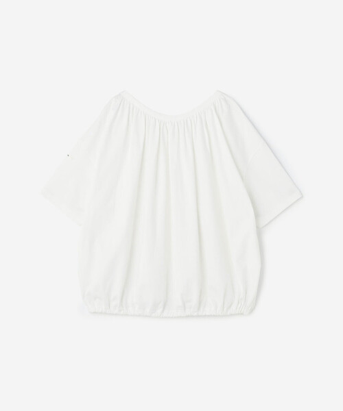 ORCIVAL◆カットソー/4/コットン/CRM/無地/OR-A0511 セール】ORCIVAL | コットン ギャザー半袖Tシャツ WOMEN（T
