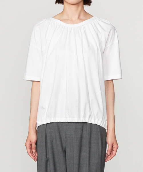 「ORCIVAL」 半袖カットソー 1 ナチュラル レディース セール】ORCIVAL | コットン ギャザー半袖Tシャツ WOMEN（T