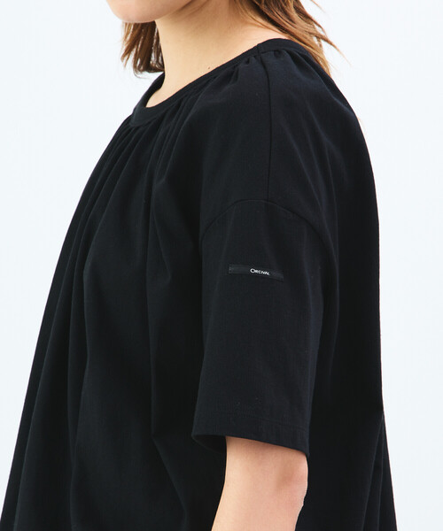 ORCIVAL◆カットソー/4/コットン/CRM/無地/OR-A0511 セール】ORCIVAL | コットン ギャザー半袖Tシャツ WOMEN（T