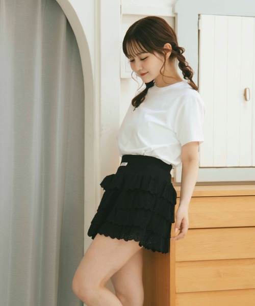 TITTY&CO.（ティティーアンドコー）の「シュガーフリルティアードスカート（スカート・レディース・ブラック/ホワイト・FREE）」の18枚目の写真