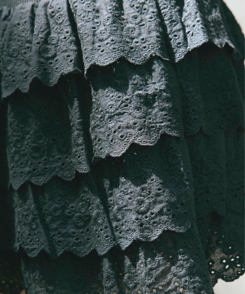 TITTY&CO.（ティティーアンドコー）の「シュガーフリルティアードスカート（スカート・レディース・ブラック/ホワイト・FREE）」の22枚目の写真