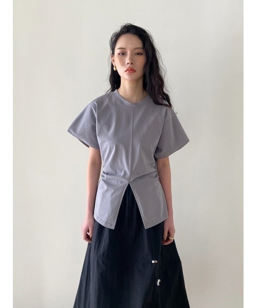 Didot.showroom(ディドット ショールーム)の「フロントワイドスリッドT(Tシャツ/カットソー・レディース・アイボリー/ブラック/グレー・FREE)」の20枚目の写真