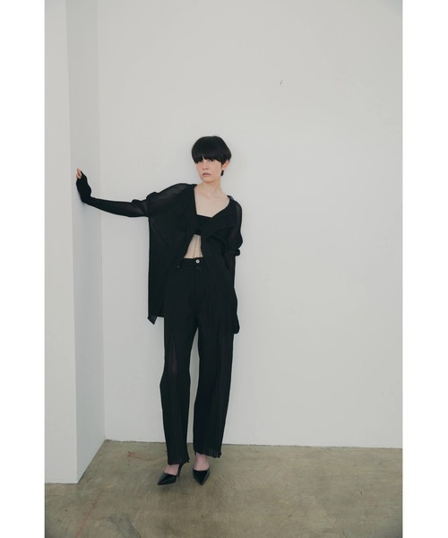 ニット セーター 「Abor」3D Sleeve Sheer Cardigan/3Dスリーブシアーカーディガン レディース セール】【Abor】3D Sleeve Sheer Cardigan/3Dスリーブシアー