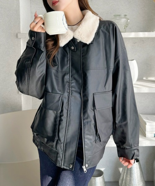 セール】【ボア襟が大人可愛い】取り外し可能 ボア襟付き