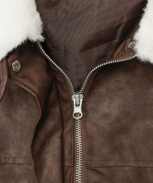 Ada.（エイダ）の「【360度 大人カワイイ】取り外し可能 ティペット付き フェイクレザー ブルゾン（ブルゾン・レディース・ブラック/ブラウン系その他・S/L/M）」の16枚目の写真