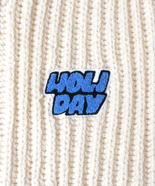 HOLIDAY（ホリデイ）の「WOOL PONPON ZIP-UP KNIT JACKET (TWO STEPS) ウールポンポンジップアップニットジャケット (トゥーステップス)（ニット/セーター・レディース・ホワイト/ブラウン・ONE SIZE）」の9枚目の写真