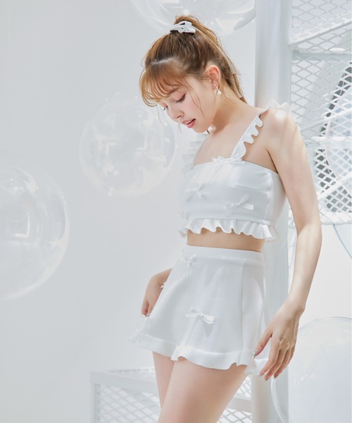 sugar 立体リボンフリルスカートビキニ　3点セット 立体リボンフリルスカートビキニ3点セット 【ビキニ】【水着