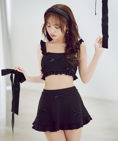 sugar 立体リボンフリルスカートビキニ　3点セット 立体リボンフリルスカートビキニ3点セット 【ビキニ】【水着