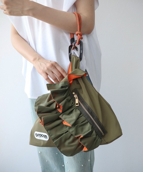 Risley OUTDOOR PRODUCTS トライアングルフリルバッグ RISLEY×OUTDOOR PRODUCTS】miniトライアングルフリルバッグ