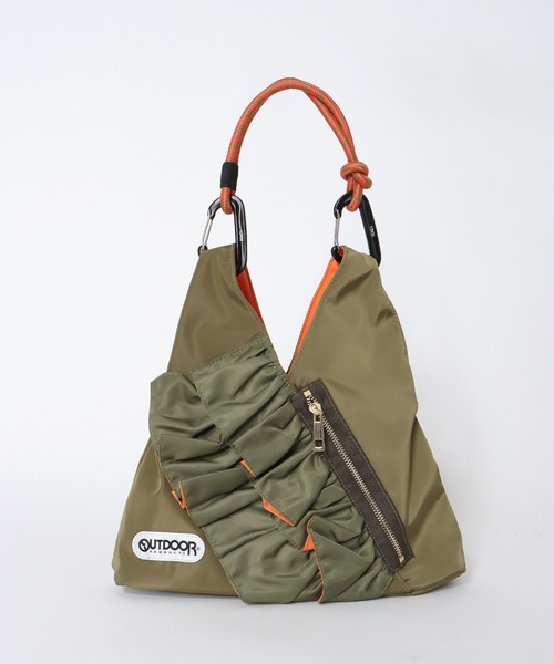 OUTDOOR PRODUCTS(アウトドアプロダクツ)の「【RISLEY×OUTDOOR PRODUCTS】miniトライアングルフリルバッグ(トートバッグ・レディース・カーキ/ブラック/シルバー・FREE)」の20枚目の写真