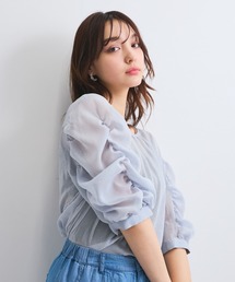 クイーンズコート♡即完売花柄長袖ブラウス サイズ2 ネイビー QUEENS COURTのシャツ/ブラウスの商品一覧|レディース