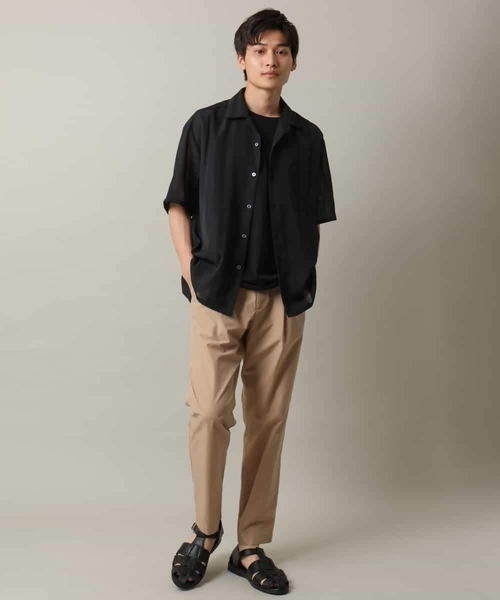 a.v.v（アーヴェヴェ）の「【イージーケア/速乾】カラミストライプオープンカラーシャツ半袖（シャツ/ブラウス・メンズ・ブラック/モカ/イエロー・46/48/50）」の22枚目の写真