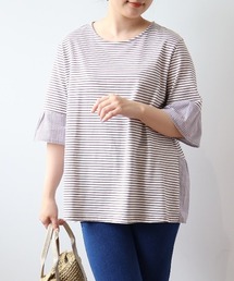 ペプラムトップス ボーダーカットソー」に該当するTシャツ/カットソー