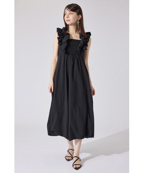 nadia atelier 美品 ストライプ ワンピース フリル バルーン 水色 白