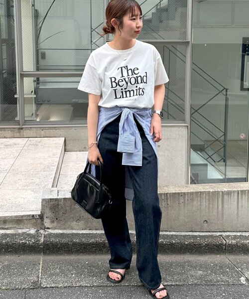 DISCOAT(ディスコート)の「【WEB限定】アメリカンロゴTシャツ(Tシャツ/カットソー・レディース・チャコールグレー/ホワイト系その他2/ホワイト系その他・SMALL/FREE)」の5枚目の写真
