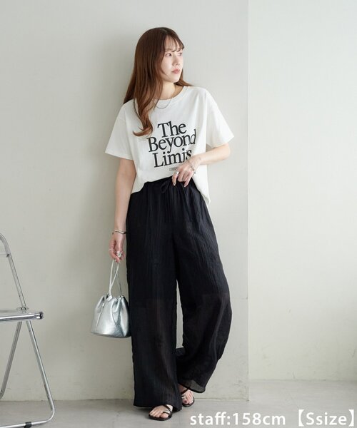 DISCOAT(ディスコート)の「【WEB限定】アメリカンロゴTシャツ(Tシャツ/カットソー・レディース・チャコールグレー/ホワイト系その他2/ホワイト系その他・SMALL/FREE)」の6枚目の写真
