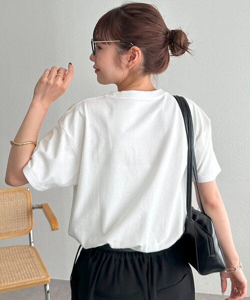 DISCOAT(ディスコート)の「【WEB限定】アメリカンロゴTシャツ(Tシャツ/カットソー・レディース・チャコールグレー/ホワイト系その他2/ホワイト系その他・SMALL/FREE)」の16枚目の写真