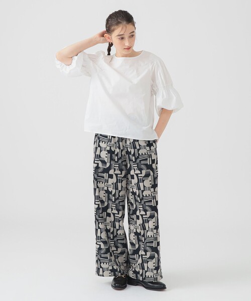 B:MING by BEAMS（ビーミングバイビームス）の「【洗える】ジオメトリック プリント イージーパンツ（S～M）（その他パンツ・レディース・ブラック/ブラウン・MEDIUM/SMALL）」の3枚目の写真