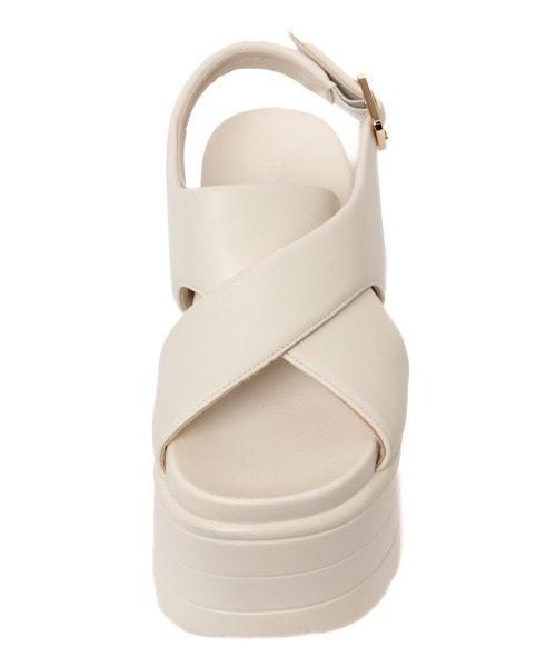 R&E(アールアンドイー)の「【R&E】パデッドクロスアッパー厚底サンダル(サンダル・レディース・アイボリー/ブラック・S/M/L/LL)」の10枚目の写真