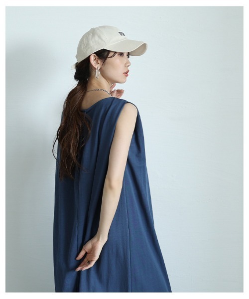 Sawa a la mode(サワアラモード)の「接触冷感ノースリーブワンピース(ワンピース・レディース・ブラック/ブルー/ベージュ・FREE)」の9枚目の写真