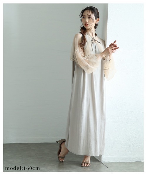 Sawa a la mode(サワアラモード)の「接触冷感ノースリーブワンピース(ワンピース・レディース・ブラック/ブルー/ベージュ・FREE)」の17枚目の写真