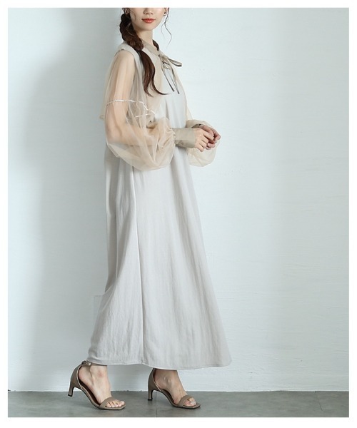 Sawa a la mode(サワアラモード)の「接触冷感ノースリーブワンピース(ワンピース・レディース・ブラック/ブルー/ベージュ・FREE)」の19枚目の写真