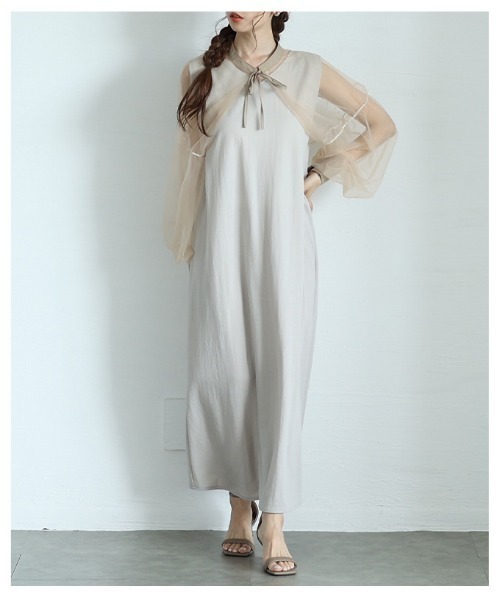 Sawa a la mode(サワアラモード)の「接触冷感ノースリーブワンピース(ワンピース・レディース・ブラック/ブルー/ベージュ・FREE)」の20枚目の写真