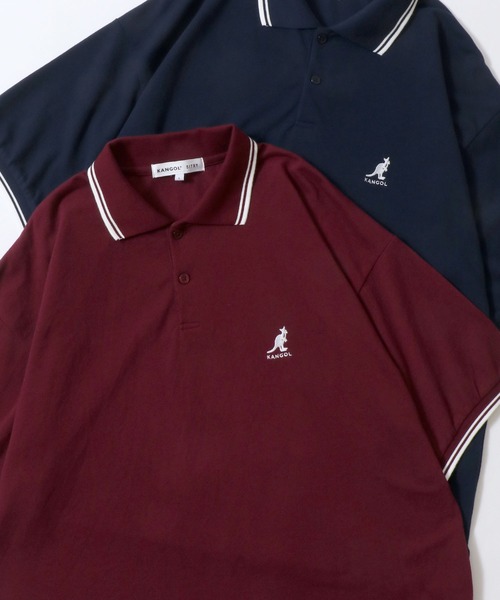 KANGOL（カンゴール）の「KANGOL/カンゴール 別注 オーバーサイズ ワンポイント刺繍 リブライン 半袖 ポロシャツ レディース メンズ（ポロシャツ・メンズ・ワイン/ブラック系その他/ネイビー/ブラック/ホワイト・M/L/XL）」の5枚目の写真
