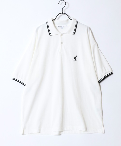 KANGOL（カンゴール）の「KANGOL/カンゴール 別注 オーバーサイズ ワンポイント刺繍 リブライン 半袖 ポロシャツ レディース メンズ（ポロシャツ・メンズ・ワイン/ブラック系その他/ネイビー/ブラック/ホワイト・M/L/XL）」の6枚目の写真