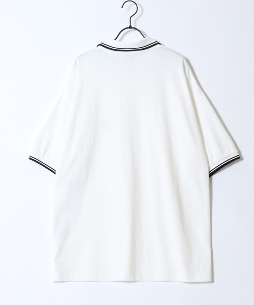 KANGOL（カンゴール）の「KANGOL/カンゴール 別注 オーバーサイズ ワンポイント刺繍 リブライン 半袖 ポロシャツ レディース メンズ（ポロシャツ・メンズ・ワイン/ブラック系その他/ネイビー/ブラック/ホワイト・M/L/XL）」の11枚目の写真