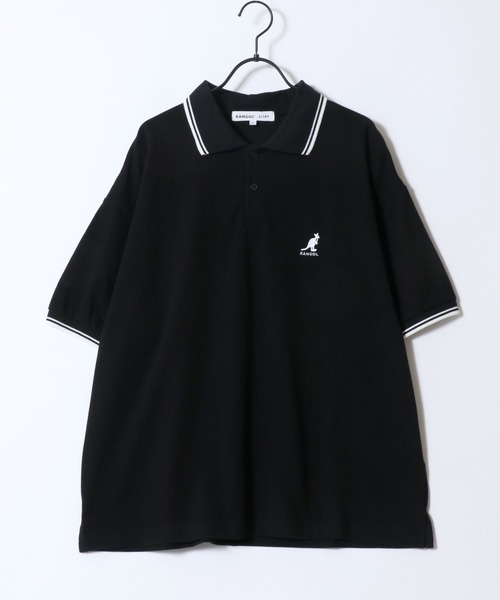 KANGOL（カンゴール）の「KANGOL/カンゴール 別注 オーバーサイズ ワンポイント刺繍 リブライン 半袖 ポロシャツ レディース メンズ（ポロシャツ・メンズ・ワイン/ブラック系その他/ネイビー/ブラック/ホワイト・M/L/XL）」の7枚目の写真