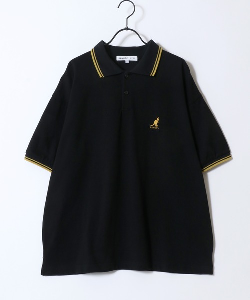 KANGOL（カンゴール）の「KANGOL/カンゴール 別注 オーバーサイズ ワンポイント刺繍 リブライン 半袖 ポロシャツ レディース メンズ（ポロシャツ・メンズ・ワイン/ブラック系その他/ネイビー/ブラック/ホワイト・M/L/XL）」の8枚目の写真