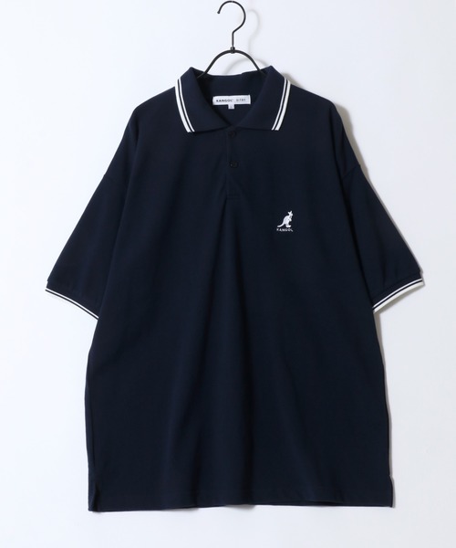 KANGOL（カンゴール）の「KANGOL/カンゴール 別注 オーバーサイズ ワンポイント刺繍 リブライン 半袖 ポロシャツ レディース メンズ（ポロシャツ・メンズ・ワイン/ブラック系その他/ネイビー/ブラック/ホワイト・M/L/XL）」の10枚目の写真