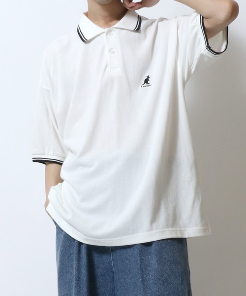 KANGOL（カンゴール）の「KANGOL/カンゴール 別注 オーバーサイズ ワンポイント刺繍 リブライン 半袖 ポロシャツ レディース メンズ（ポロシャツ・メンズ・ワイン/ブラック系その他/ネイビー/ブラック/ホワイト・M/L/XL）」の20枚目の写真