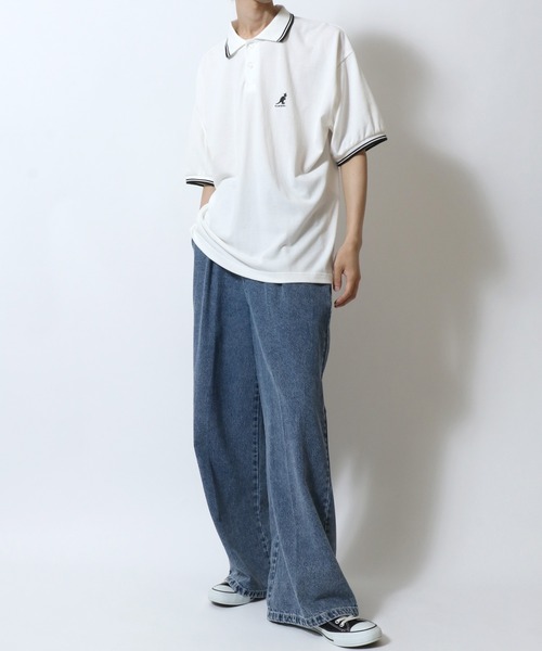 KANGOL（カンゴール）の「KANGOL/カンゴール 別注 オーバーサイズ ワンポイント刺繍 リブライン 半袖 ポロシャツ レディース メンズ（ポロシャツ・メンズ・ワイン/ブラック系その他/ネイビー/ブラック/ホワイト・M/L/XL）」の22枚目の写真