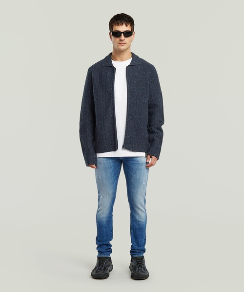 G-STAR(ジースター)の「POLO COLLAR FULL ZIP KNIT/ポロカラーフルジップニットセーター(ニット/セーター・メンズ・ダークブルー/ベージュ・SMALL/MEDIUM/LARGE/X-SMALL)」の9枚目の写真