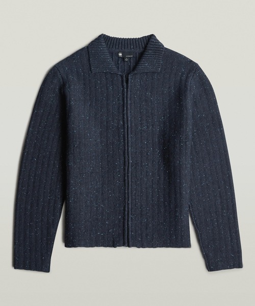 G-STAR(ジースター)の「POLO COLLAR FULL ZIP KNIT/ポロカラーフルジップニットセーター(ニット/セーター・メンズ・ダークブルー/ベージュ・SMALL/MEDIUM/LARGE/X-SMALL)」の13枚目の写真