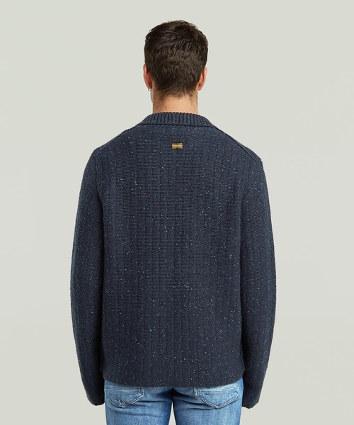 G-STAR(ジースター)の「POLO COLLAR FULL ZIP KNIT/ポロカラーフルジップニットセーター(ニット/セーター・メンズ・ダークブルー/ベージュ・SMALL/MEDIUM/LARGE/X-SMALL)」の10枚目の写真