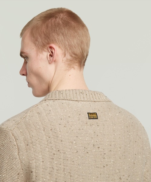 G-STAR(ジースター)の「POLO COLLAR FULL ZIP KNIT/ポロカラーフルジップニットセーター(ニット/セーター・メンズ・ダークブルー/ベージュ・SMALL/MEDIUM/LARGE/X-SMALL)」の6枚目の写真