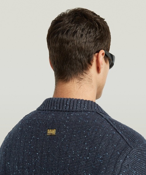 G-STAR(ジースター)の「POLO COLLAR FULL ZIP KNIT/ポロカラーフルジップニットセーター(ニット/セーター・メンズ・ダークブルー/ベージュ・SMALL/MEDIUM/LARGE/X-SMALL)」の12枚目の写真