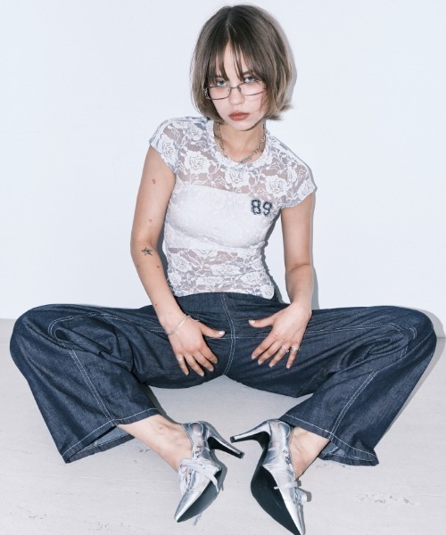 Midnight Move（ミッドナイトムーブ）の「A'GEM/9 × .kom 『MIDNIGHT MOVE/ミッドナイトムーブ』 ROSE ST T-SHIRT/ローズ ST半袖Tシャツ（Tシャツ/カットソー・レディース・ホワイト/ブラック/グレー・FREE）」の14枚目の写真