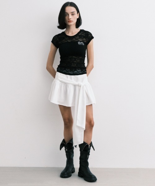 Midnight Move（ミッドナイトムーブ）の「A'GEM/9 × .kom 『MIDNIGHT MOVE/ミッドナイトムーブ』 ROSE ST T-SHIRT/ローズ ST半袖Tシャツ（Tシャツ/カットソー・レディース・ホワイト/ブラック/グレー・FREE）」の9枚目の写真